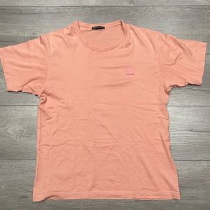Acne Studios Nash Face Patch t-Shirt. Pink.